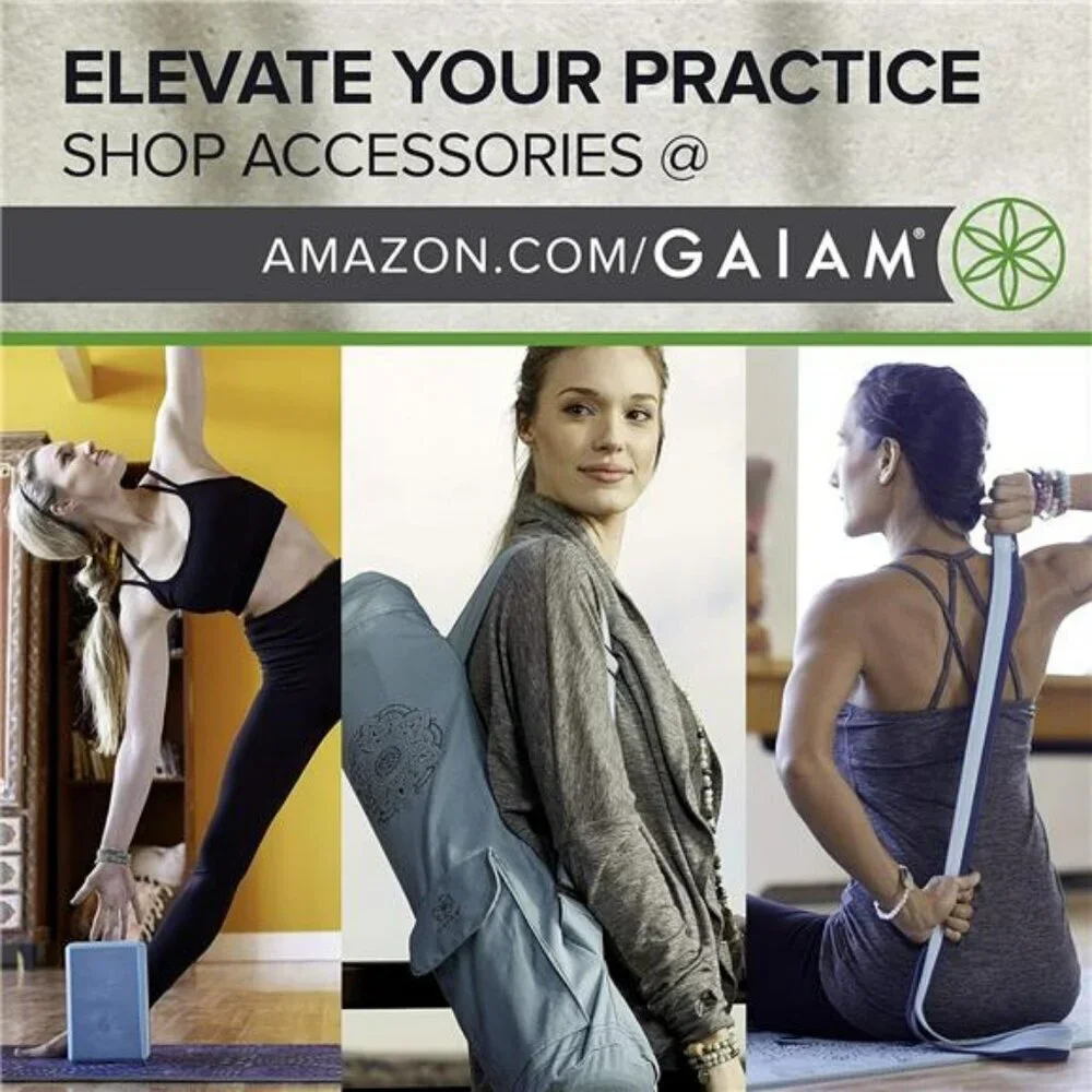 Gaiam Extra Thick Yoga Mat Non Slip 6mm Pilates Exercise Fitness Mat 68x24